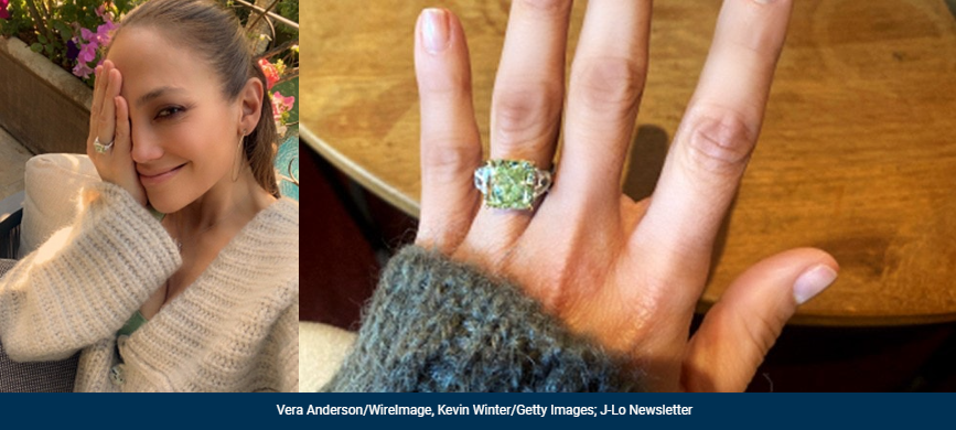 JLo's colored gemstone ring
