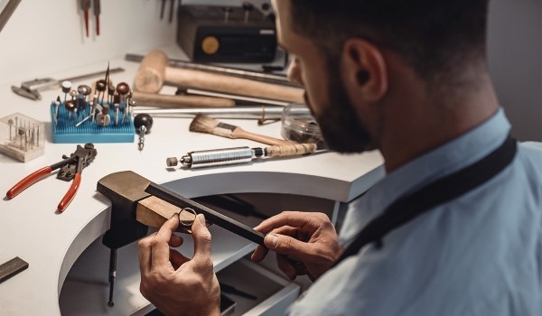 Man working on a ring