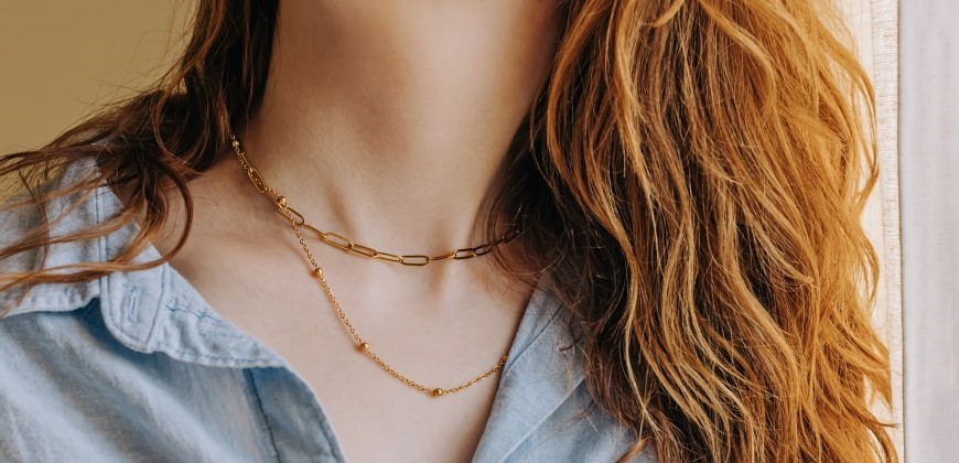 Woman wearing a necklace