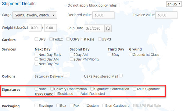 Shipment Details